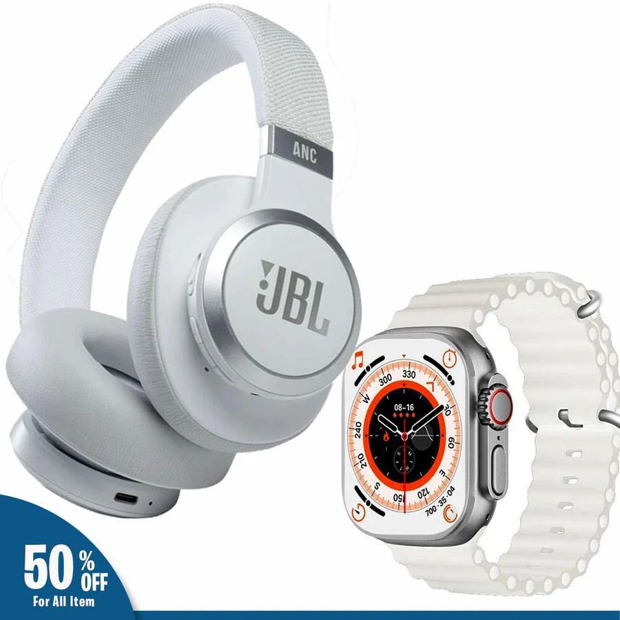 JB55 WIRELESS OVER-EAR HEADPHONES + FREE  (SERIES-8 SMART WATCH ULTRA-8)